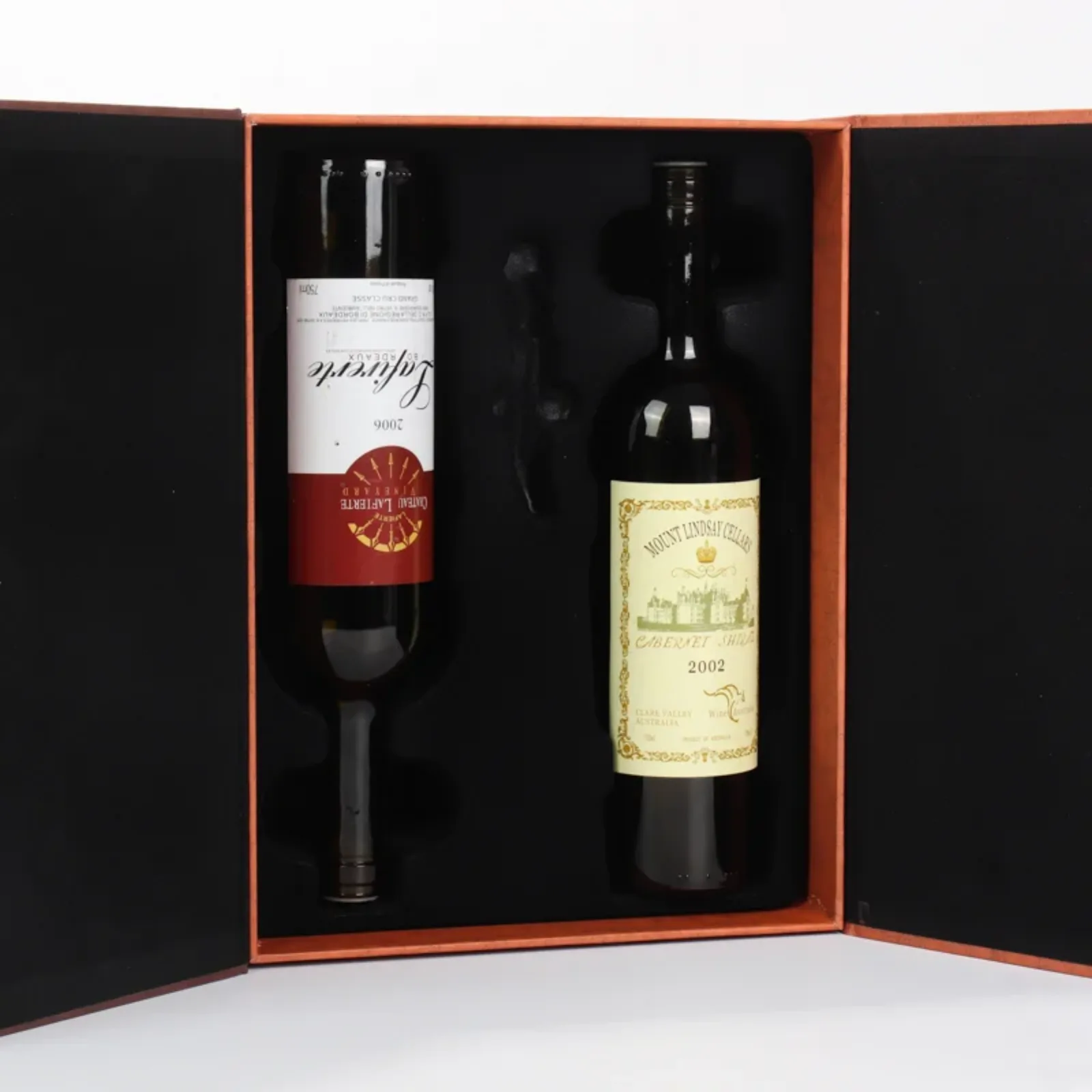Two-Bottle Cardboard Wine Gift Box with Magnetic Flap and Handle 4