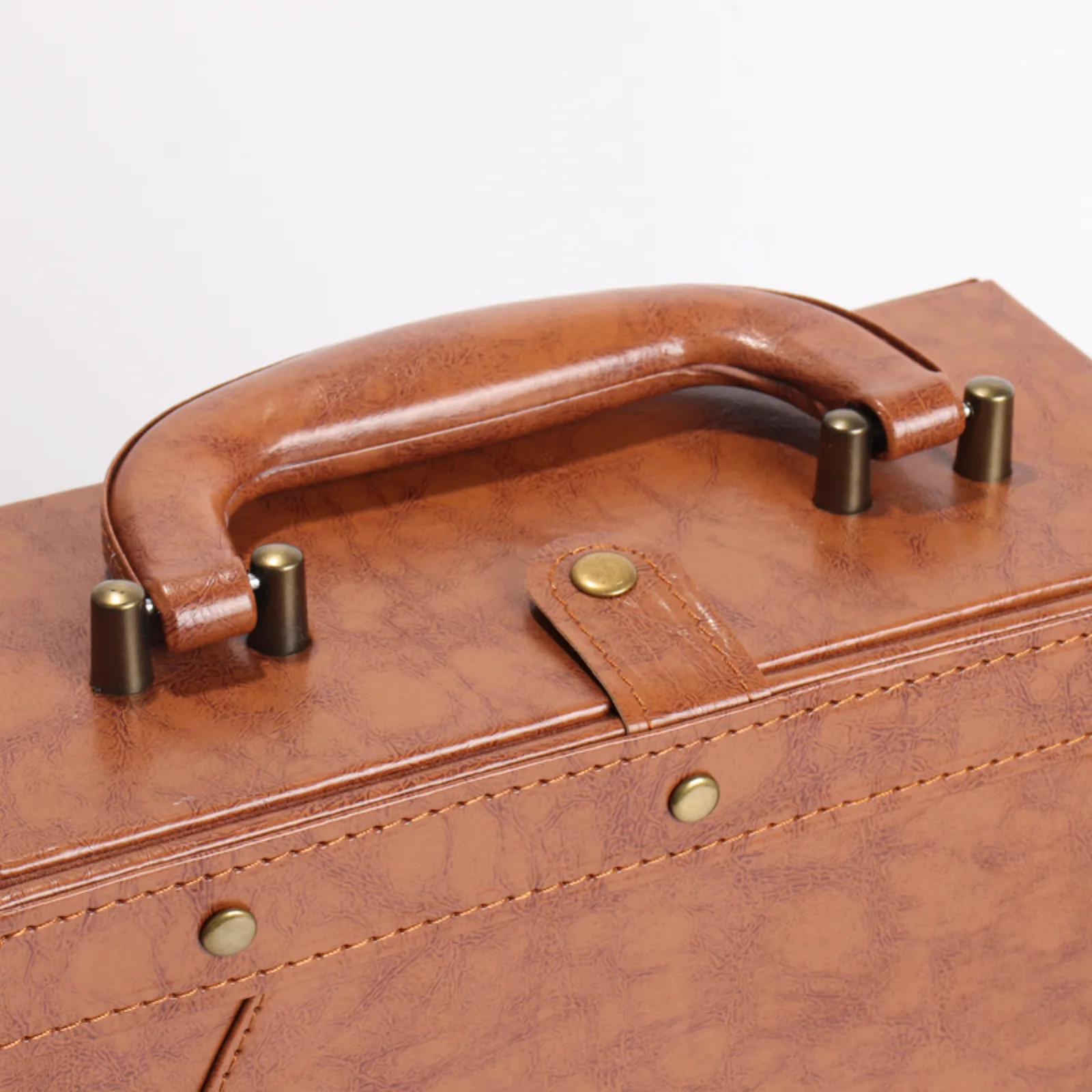 Faux Wood & Leather Double Wine Bottle Gift Box