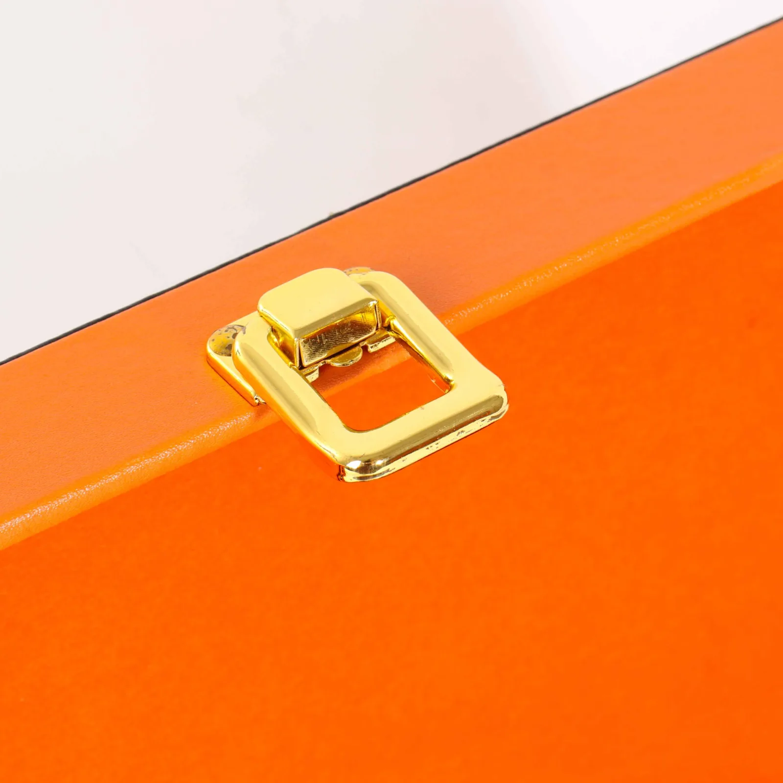 Orange Leather Double Wine Bottle Gift Box with Tools 4