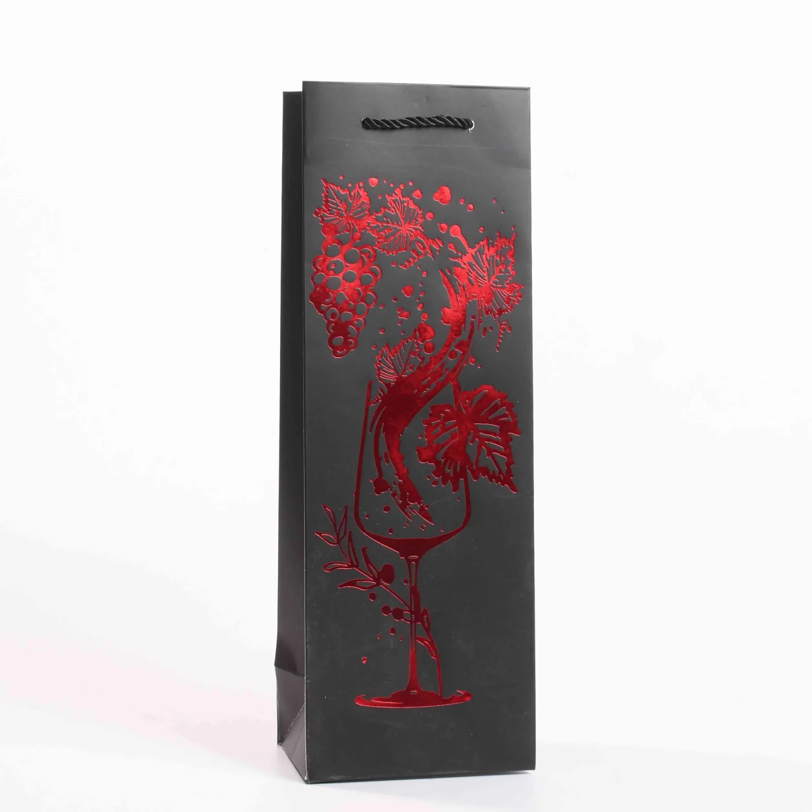 White Cardstock Wine Paper Bag with Rope Handles 3