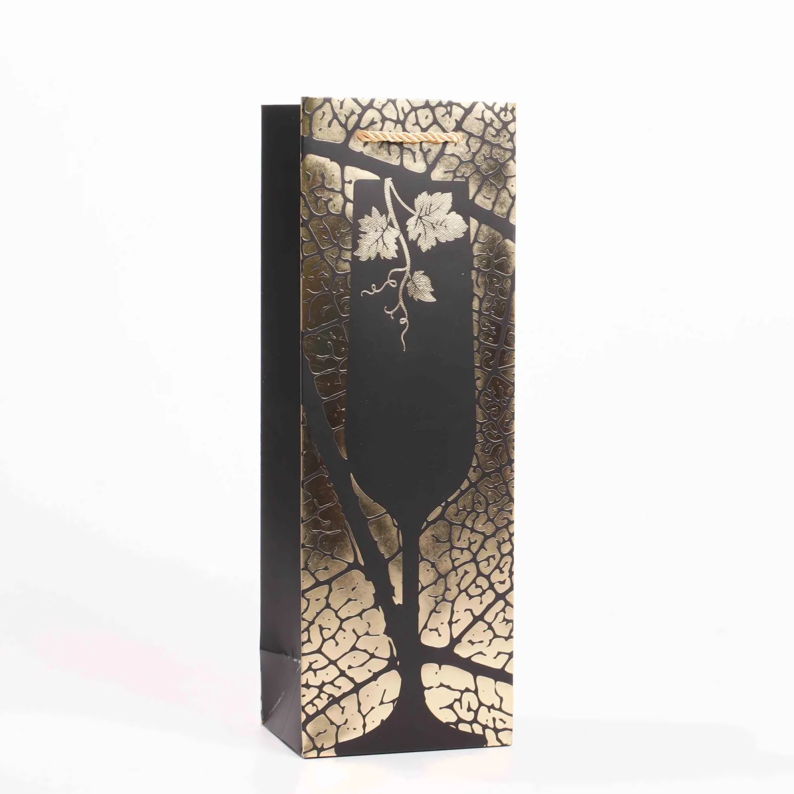 White Cardstock Wine Paper Bag with Rope Handles 5